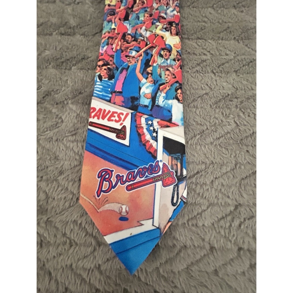 Vintage Atlanta Braves 1994 Tie Ralph Marlin Catch the Fever Tomahawk